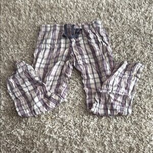 Victoria's Secret White and Blue Pajama Bottoms Elastic Waist